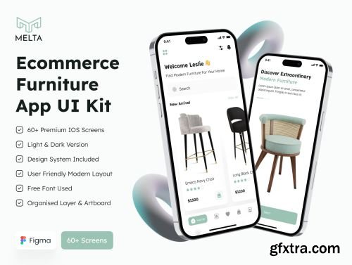 Melta - Ecommerce Furniture App UI Kit Ui8.net