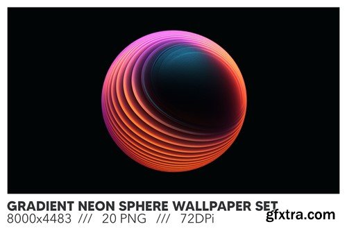 Gradient Neon Sphere Wallpaper Set FG8HELE