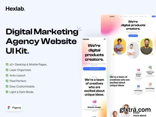 HexLab - Digital Marketing Agency Website UI Kit Ui8.net