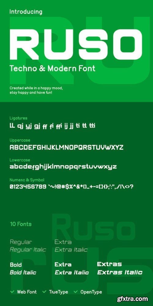 Ruso Techno & Modern Font