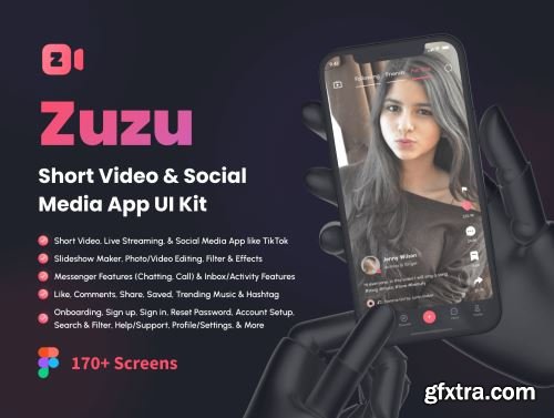 Zuzu - Short Video & Social Media App UI Kit Ui8.net