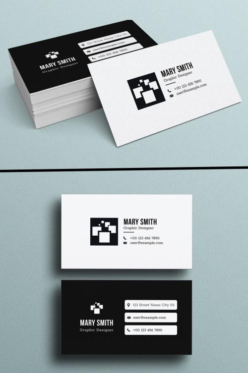 Black & White Business Card Design 580512341