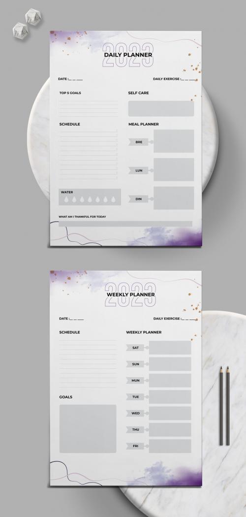 Daily & Weekly Planner Design Template 580512479