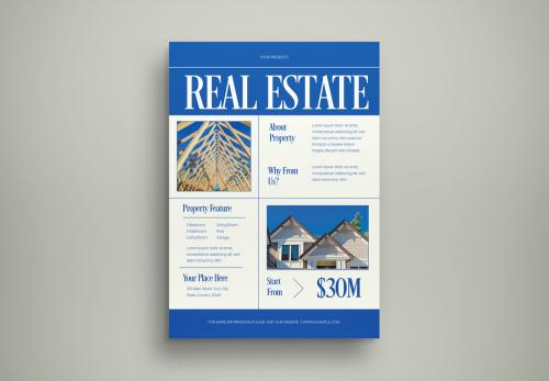 Blue Minimalist Real Estate Flyer Layout 580581009