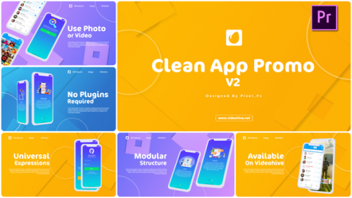 Videohive - Clean App Promo V2 I MOGRT - 46326014