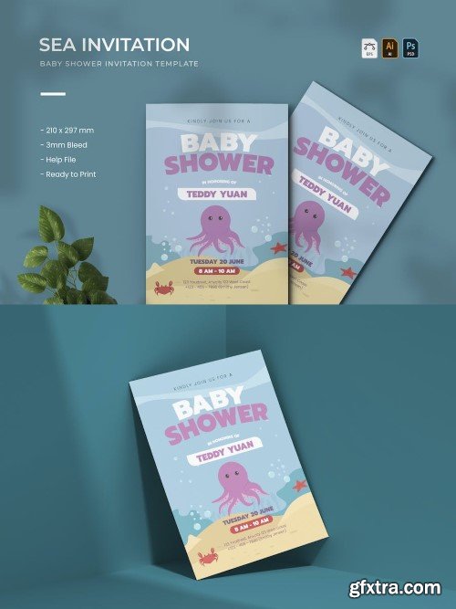 Sea - Baby Shower Invitation