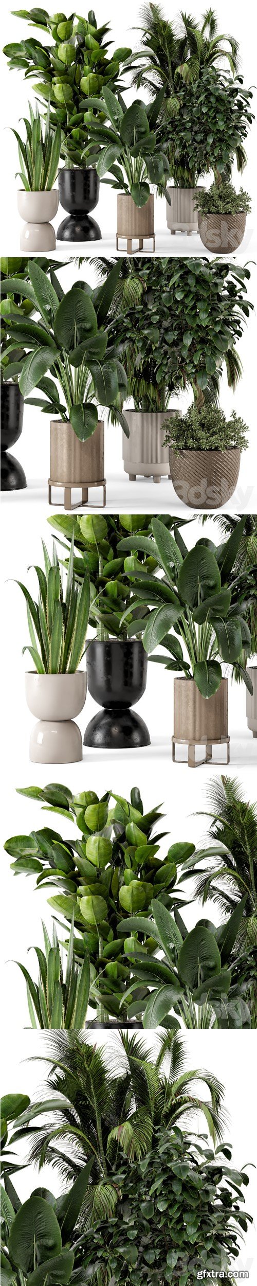 Indoor Plants in Ferm Living Bau Pot Large - Set 290