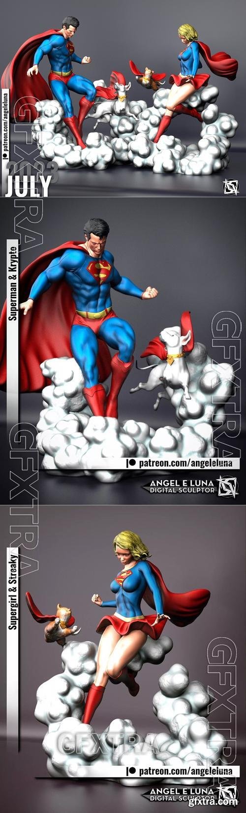 Angel e luna - Superman And Supergirl – 3D Print Model