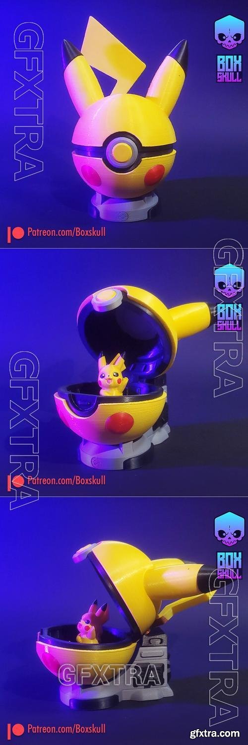 Pokeball Pikachu - Pokemon Holder Box – 3D Print Model