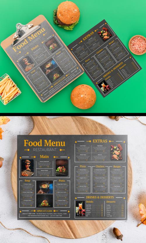 Food Menu Double Page Flyer Design Template 581023159