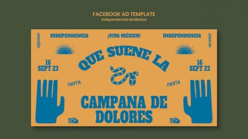 Premium PSD | Flat design mexico independence day facebook template Premium PSD