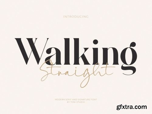 walking Straight_font duo_serif and signature typeface Ui8.net