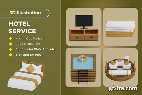 Hotel Service 3D Illustration v.1 AU22Z6H