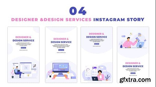 Videohive Designer and Design Service Flat Characters Instagram Story 47395087