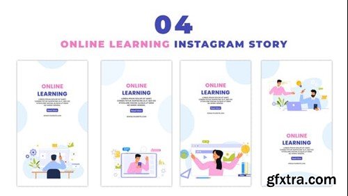 Videohive Flat Vector Online Learning Instagram Story 47395649