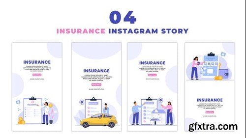 Videohive Insurance Awareness Flat Character Instagram Story 47395345
