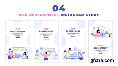 Videohive Eye Catching Character of Web Development Instagram Story 47395435