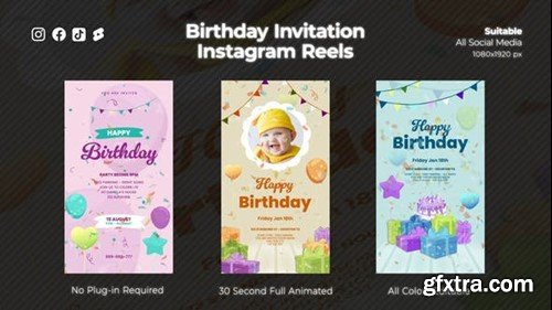 Videohive Birthday Invitation Instagram Reels 47366336