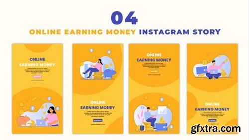 Videohive Online Earning Money Character Animation Instagram Story 47390685