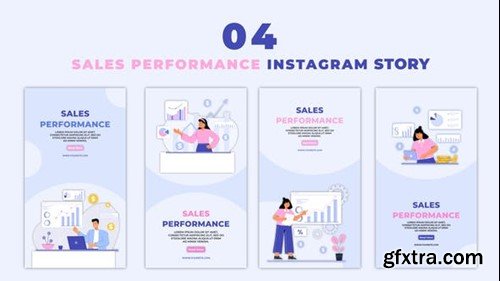 Videohive Flat Character Analyzing Sales Performance on Dashboard Instagram Story 47390266