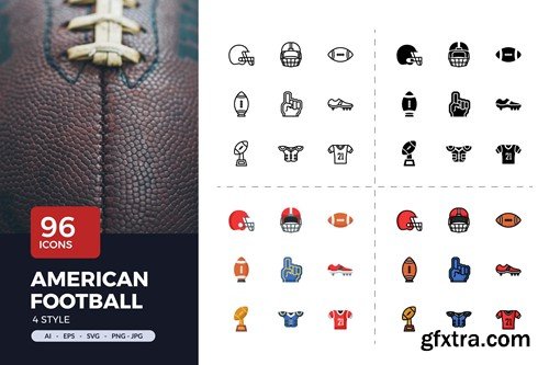 96 American Football Icons AGU2U48