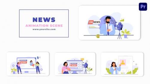 Videohive - News Reporter Character Animation Scene - 47349508