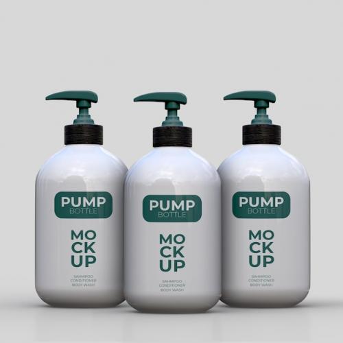 Premium PSD | Pump bottle conditioner shampoo or body wash dispenser mockup Premium PSD