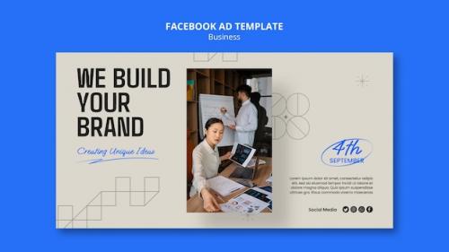 Premium PSD | Flat design business strategy facebook template Premium PSD