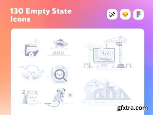 130 Empty State Icons Ui8.net