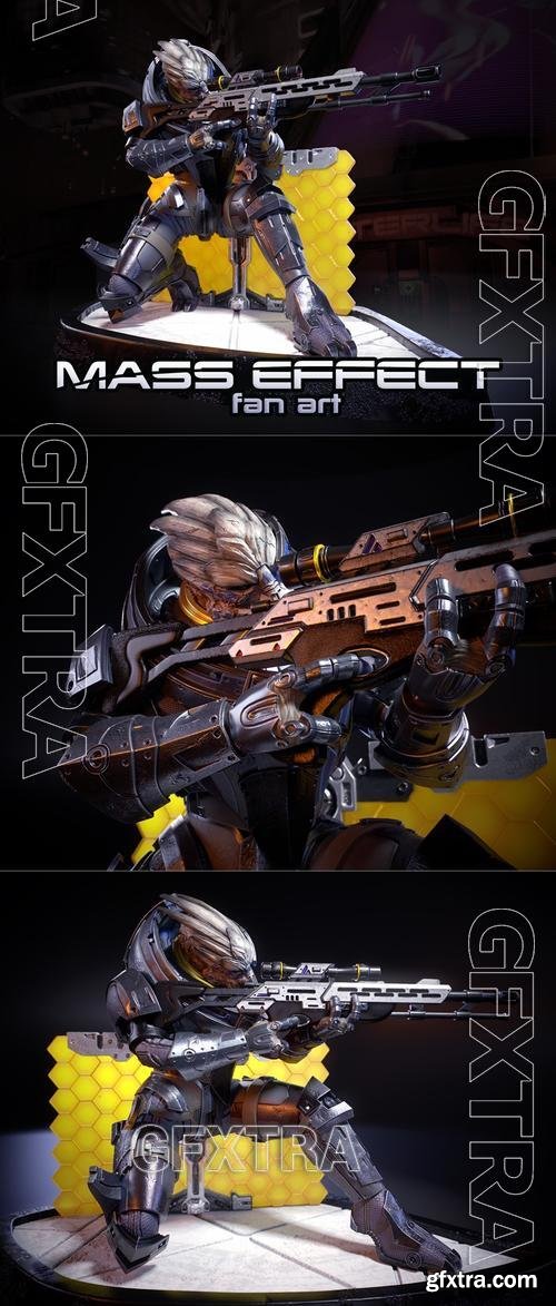 Mass Effect Fanart - Garrus Vakarian – 3D Print Model
