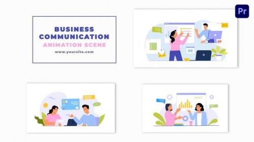 Videohive - Business Communication Concept 2D Character Animation Scene - 47353104