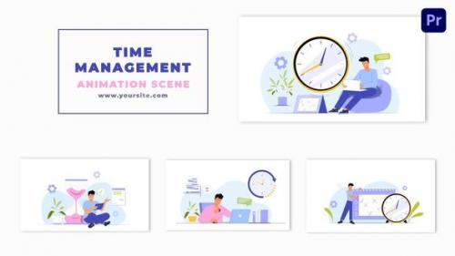 Videohive - Work Time Management Flat Character Animation Scene - 47354336