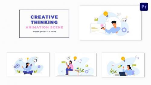 Videohive - Creative Thinking Character Animation Scene - 47355165