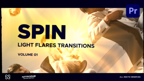 Videohive - Light Flares Spin Transitions Vol. 01 for Premiere Pro - 47398521