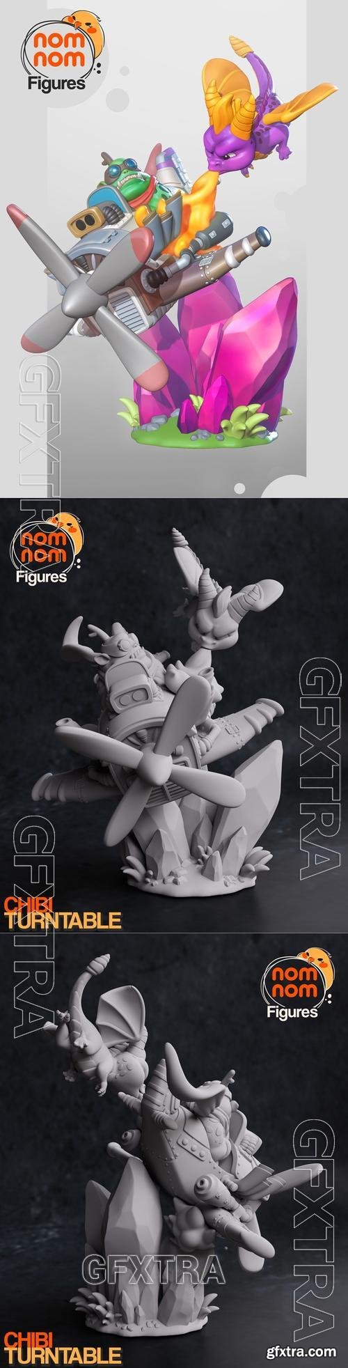 Nomnom Figures - Chibi Spyro – 3D Print Model