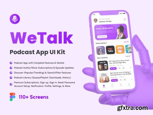 WeTalk - Podcast App UI Kit Ui8.net