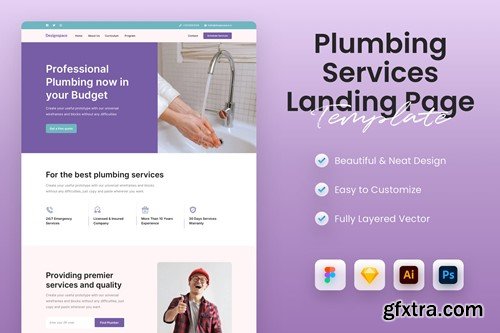 Plumbing Service Landing Page Template 3EWKRXP