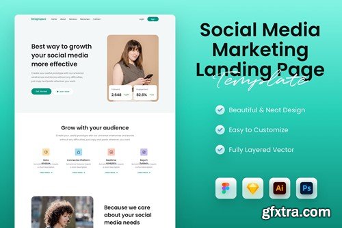 Social Media Marketing Service Landing Page MKWURFN