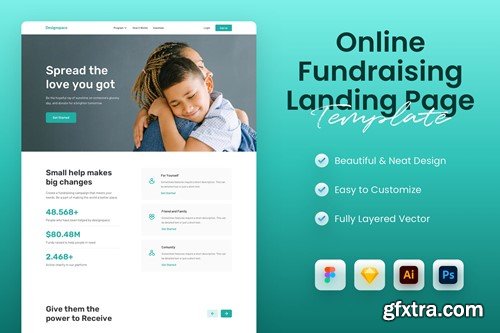 Online Fundraising Landing Page Template EBAML2M
