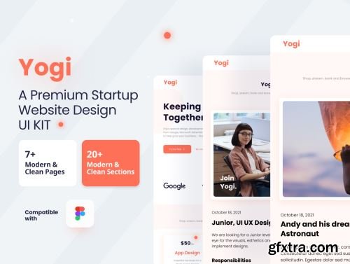Yogi - A Premium Startup Website Design UI kit Ui8.net