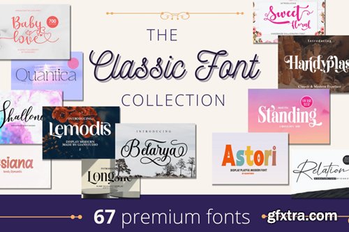 Classic Font Collection - 67 Premium Fonts