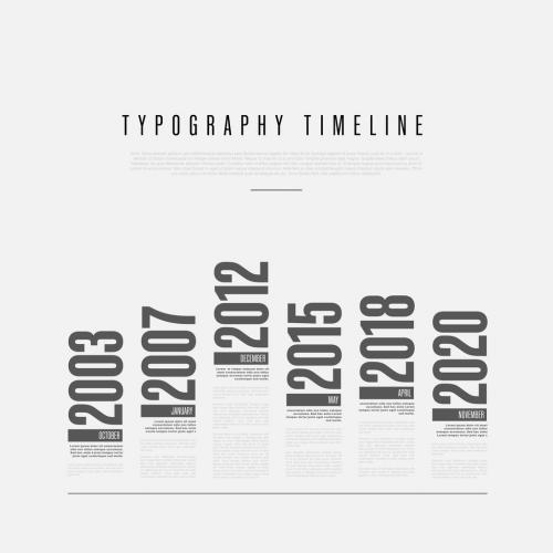 Black and White Typography Timeline Layout 314326353