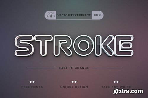 White Stroke - Editable Text Effect, Font Style YV8V4UE
