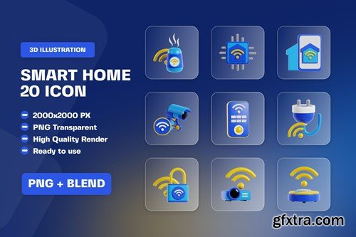 Smart Home 3D Illustration 7LC99NV