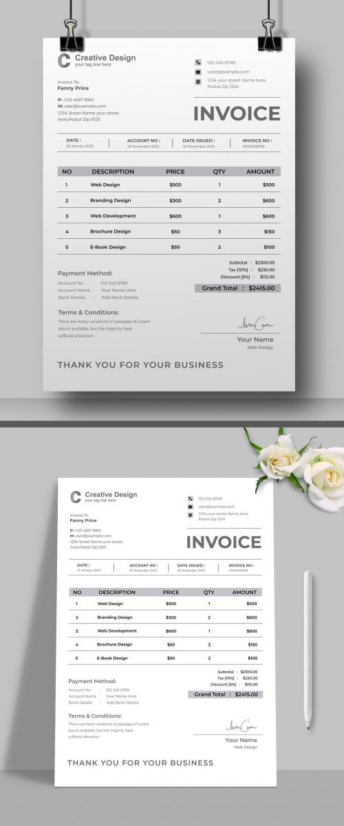 Business Invoice Design Template Layout 570490944