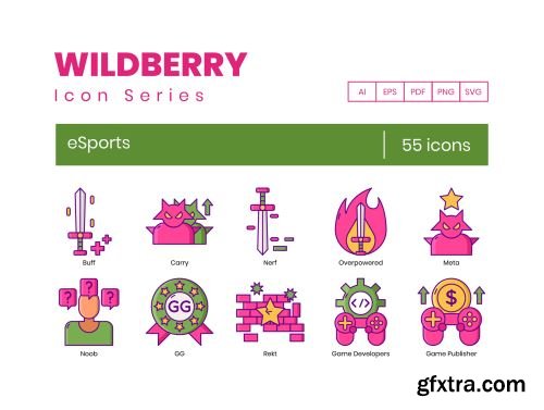 55 Esport Icons | Wildberry Series Ui8.net