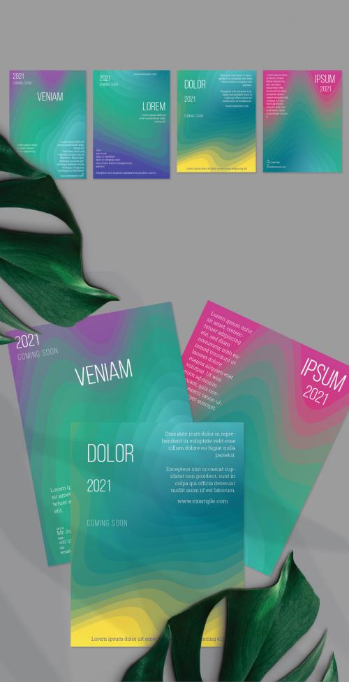 Flyer Layout with Futuristic Wavy Gradient Blend Shapes 566375628