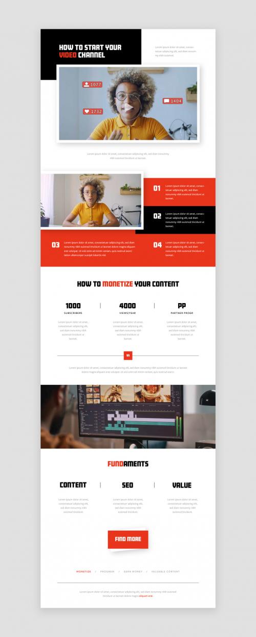 Newsletter Layout on How To Start Video Channel With Red Accent 574343409
