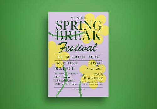 Lillac Handdrawn Spring Break Festival Flyer Layout 578606149