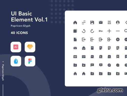 UI Basic Element Vol. 1 - Papricon Glyph Ui8.net